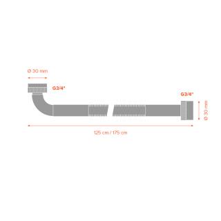 Nerezová hadice k pračce a myčce Merabell Aqua G3/4” - G3/4” 125cm obr.2