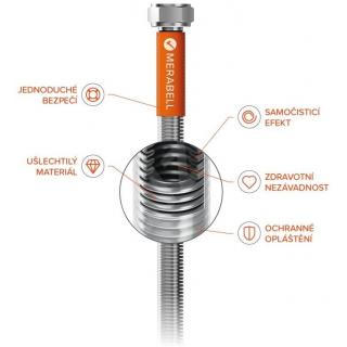 Nerezová hadice k baterii MERABELL Aqua  G3/8” – M10x1 L 50 cm - sada obr.1