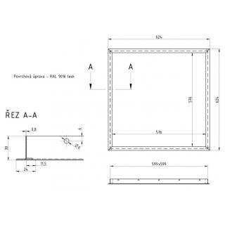 Zápustný rám pro infrapanel ecosun 300 U+ obr.2