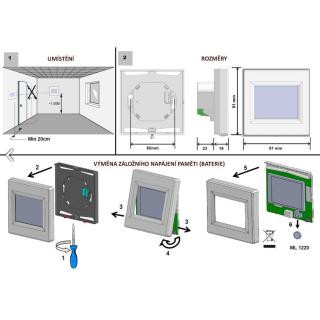 Dotykový izbový TERMOSTAT FENIX TFT WI-FI RF (biely) obr.2